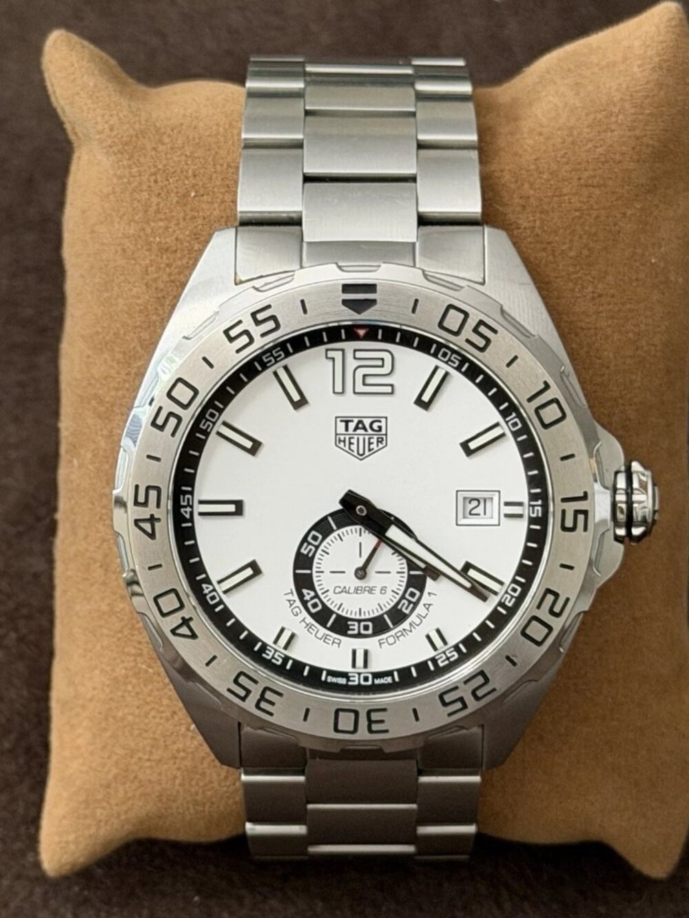 TAG Heuer Formula 1 Calibre 6 Men's Automatic Watch White Dial Date 41mm 200m